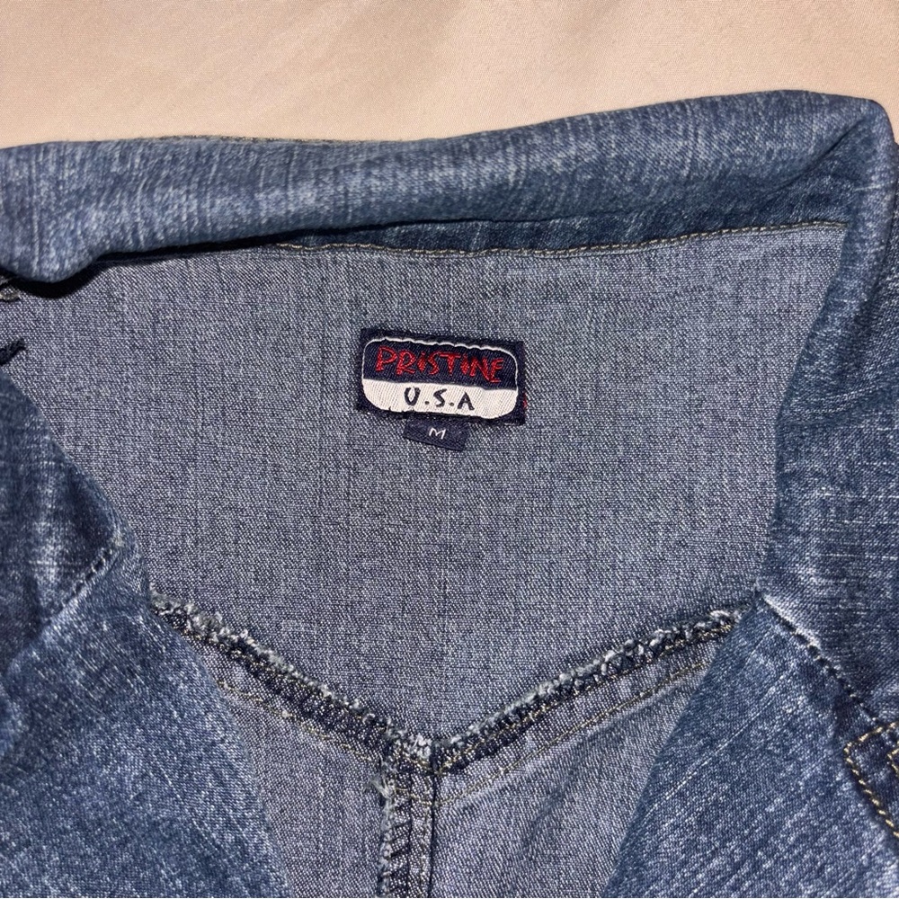 Pristine Jeans USA Denim Jean jacket Gold accents size medium - Picture 4 of 6